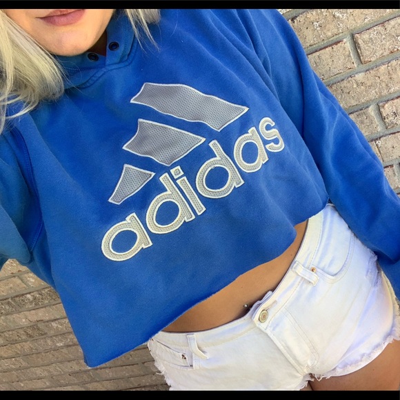 adidas Tops - 💙Cropped adidas hoodie